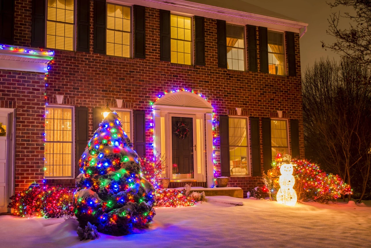 Installation of Lights for Christmas Time